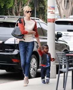 Charlize takes her son Jackson out for lunch