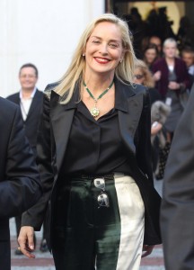 Sharon Stone visits the Polish parliament in Warsaw