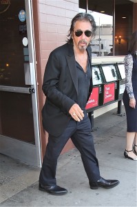 Al pacino leaves Nate n Al's restaurant in Beverly Hills
