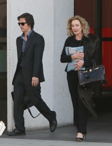 Mark wahlberg and Jessica Lange Filming