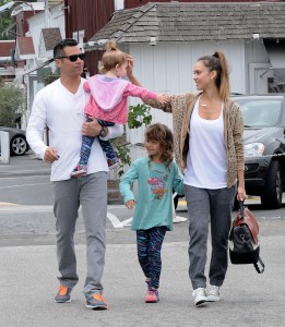 Jessica Alba, Cash Warren, Honor Marie Warren, Haven Garner Warren are seen after having lunch in Brentwood