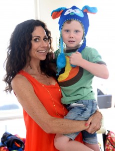 Minnie Driver and Kathleen Robertson attend a children's birthday party
