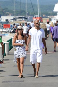 Tony Parker and his girlfriend, Axelle Francine spend a holiday in Saint Tropez
