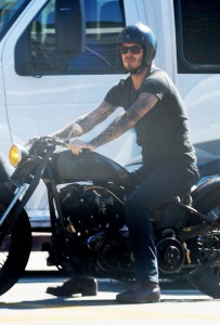 David Beckham Riding His Custom Motorcycle