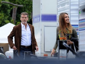 Celebrities on the set of 'How To Make Love like An Englishman' shooting on location in LA