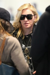 Madonna at LAX for a departing flight