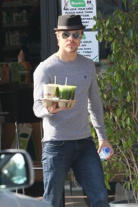 Derek Hough stops off for a health shake