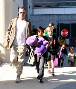 Brad Pitt, Angelina Jolie and family at LAX