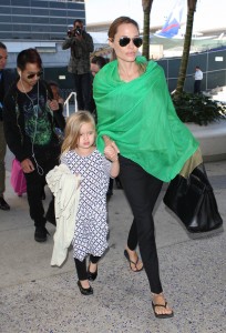 Brad Pitt, Angelina Jolie and family at LAX