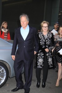 Meryl Streep happy walking with husband