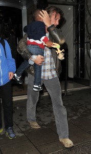 Charlize Theron and Sean Penn leaving Claridge's hotel