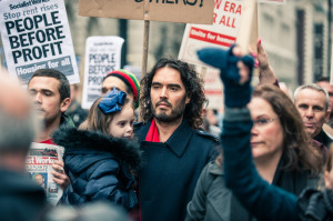 Russell Brand joins in on march against rising rent prices in London