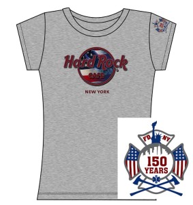 HRC FDNY Women's T-shirt_PETER MORTON_hard rock cafe_FDNY foundation_new york gossip gal