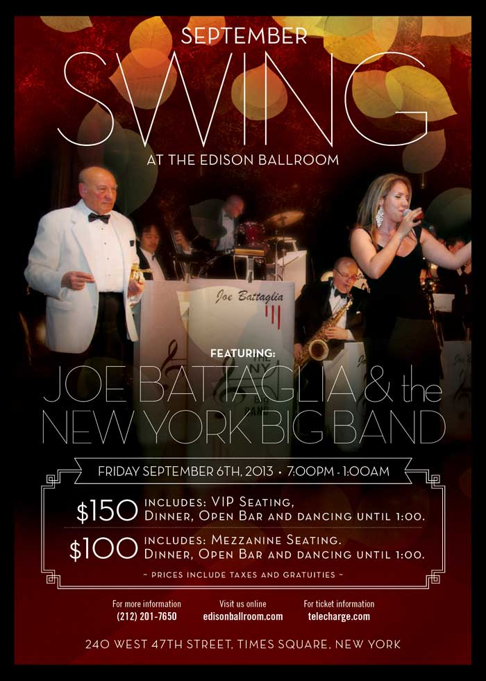 ‘September Swing’ with Joe Battaglia & New York Big Band at Elegant ...