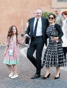 Salma Hayek, Francois-Henri Pinault_A Wall A Bridge_organized_ Pontifical Foundation_ Scholas in the Synod Hall_Vatican_new york gossip gal