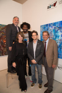 3_Nick Korniloff, Amar'e Stoudemire, Jason Newsted, Joe Namath and Pamela Cohen at Art Miami_