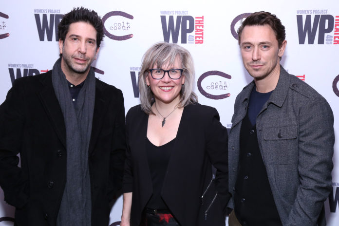 Opening night party for HateF**k,WP Theater,David Schwimmer, Lisa McNulty, JJ Feil
