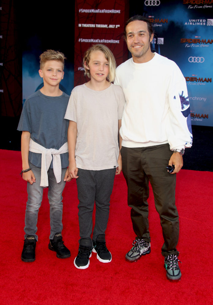 Spider-Man: Far From Home,TCL Chinese Theatre,Hollywood, California. Featuring: Pete Wentz, son Bronx Wentz, friend Where: Los Angeles, California, new york gossip gal