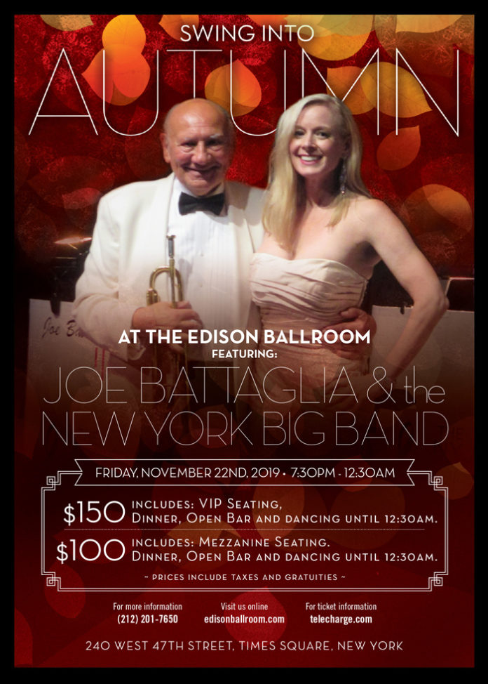 joe battaglia and New York Big Band,edison ballroom,new york gossip gal,swing into autumn,nyc dinner and dancing