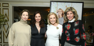 Diandra Douglas, Ashley Judd, Audrey Gruss and Jamee Gregory, Launch Of Hope Fragrance At Bergdorf Goodman at BG Restaurant at Bergdorf Goodman on January 23, 2020 in New York,new york gossip gal