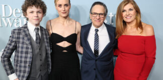 Colin O’Brien, Taylor Schilling, Jason Katims, creator, showrunner, executive producer and writer, and Connie Britton attend the Apple Original series “Dear Edward” world premiere event at the Directors Guild of America. “Dear Edward” premieres globally February 3, 2023 on Apple TV+